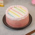  Rainbow Regular Round Cake Small + Popper 40 inch + Sparkle candle 